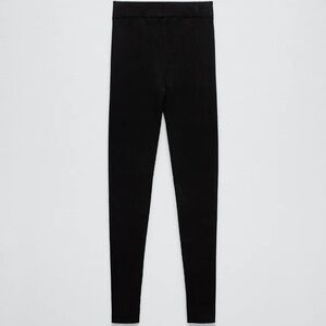 Zara black knitted leggings NWT